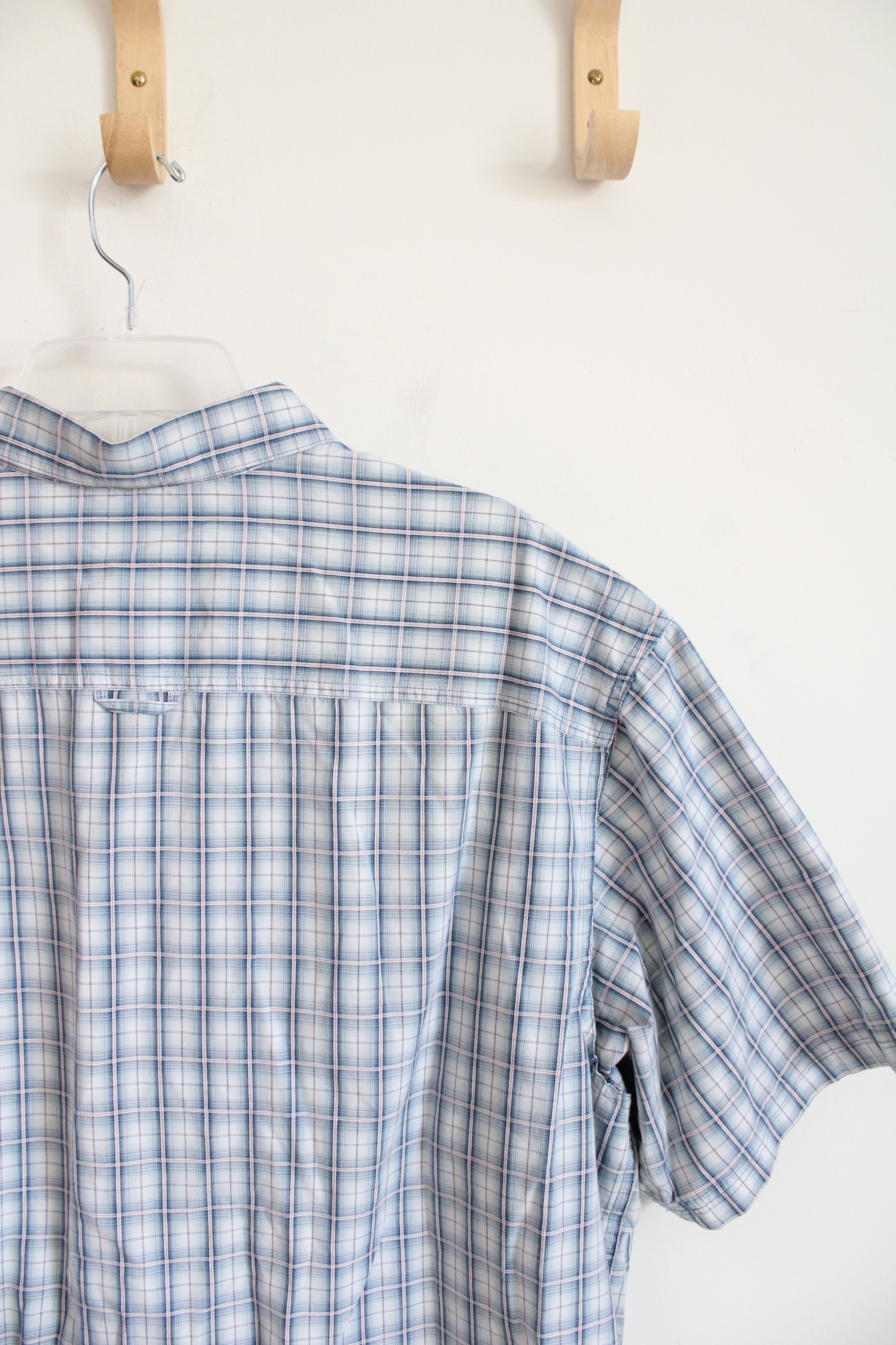 Columbia Blue Plaid Short Sleeved Button Down Shirt | XXL