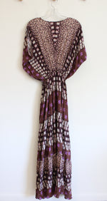 NEW Easel Purple & Brown Floral & Star Patterned Flowy Boho Maxi Dress | M