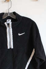 Nike Black & White Fleece Cropped Quarter Zip Jacket | Youth XL (18/20)