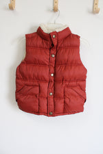 Gymboree Dark Orange Fleece Lined Puffer Vest | Youth M (7/8)