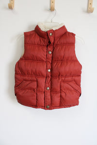 Gymboree Dark Orange Fleece Lined Puffer Vest | Youth M (7/8)