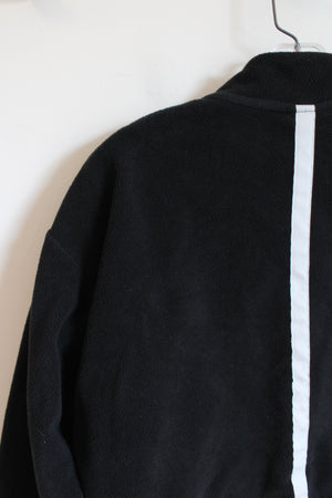 Nike Black & White Fleece Cropped Quarter Zip Jacket | Youth XL (18/20)