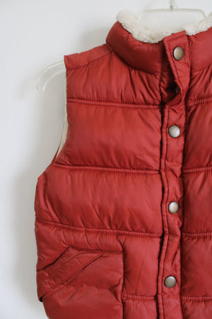 Gymboree Dark Orange Fleece Lined Puffer Vest | Youth M (7/8)