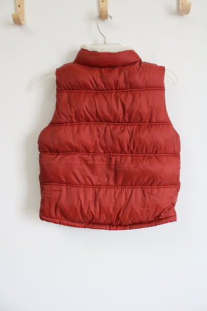 Gymboree Dark Orange Fleece Lined Puffer Vest | Youth M (7/8)