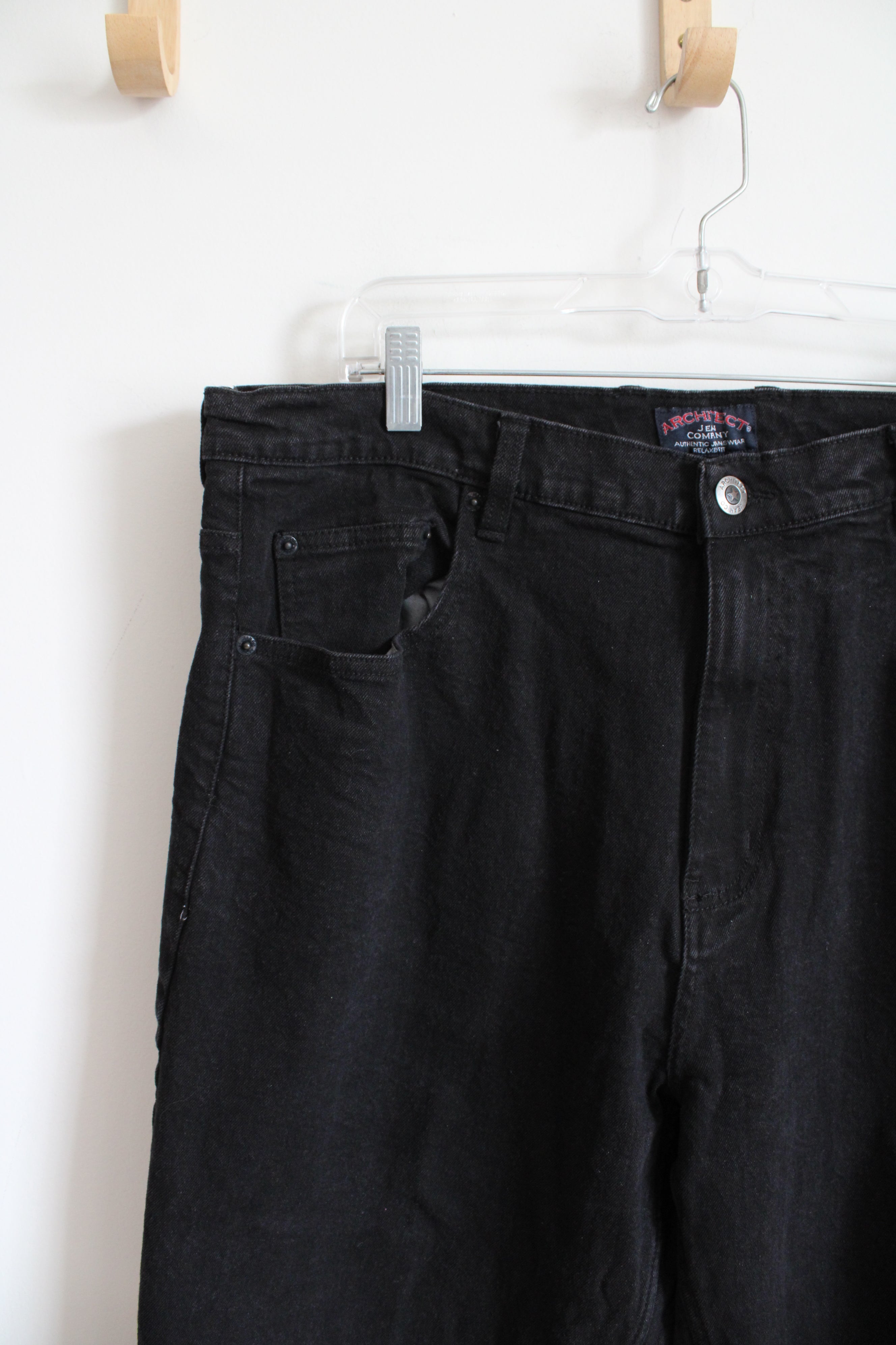 Architect Relaxed Fit Black Jeans | 40X29