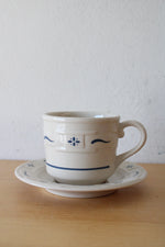 Longaberger Pottery Woven Traditions Tea Cup & Saucer Set