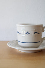 Longaberger Pottery Woven Traditions Tea Cup & Saucer Set