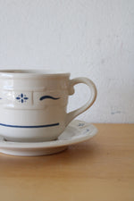Longaberger Pottery Woven Traditions Tea Cup & Saucer Set