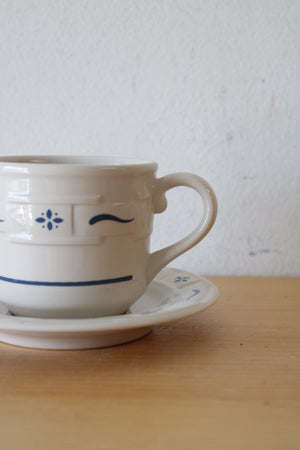 Longaberger Pottery Woven Traditions Tea Cup & Saucer Set