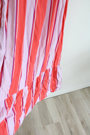 Old Navy Purple & Orange Striped Maxi Dress | M