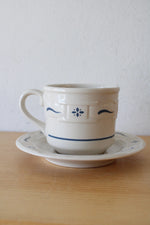 Longaberger Pottery Woven Traditions Tea Cup & Saucer Set