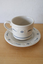 Longaberger Pottery Woven Traditions Tea Cup & Saucer Set