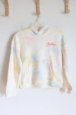 Old Navy Cream Multi-Colored Pastel Tie-Dyed Hoodie | Youth L (10/12)