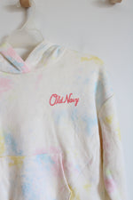 Old Navy Cream Multi-Colored Pastel Tie-Dyed Hoodie | Youth L (10/12)