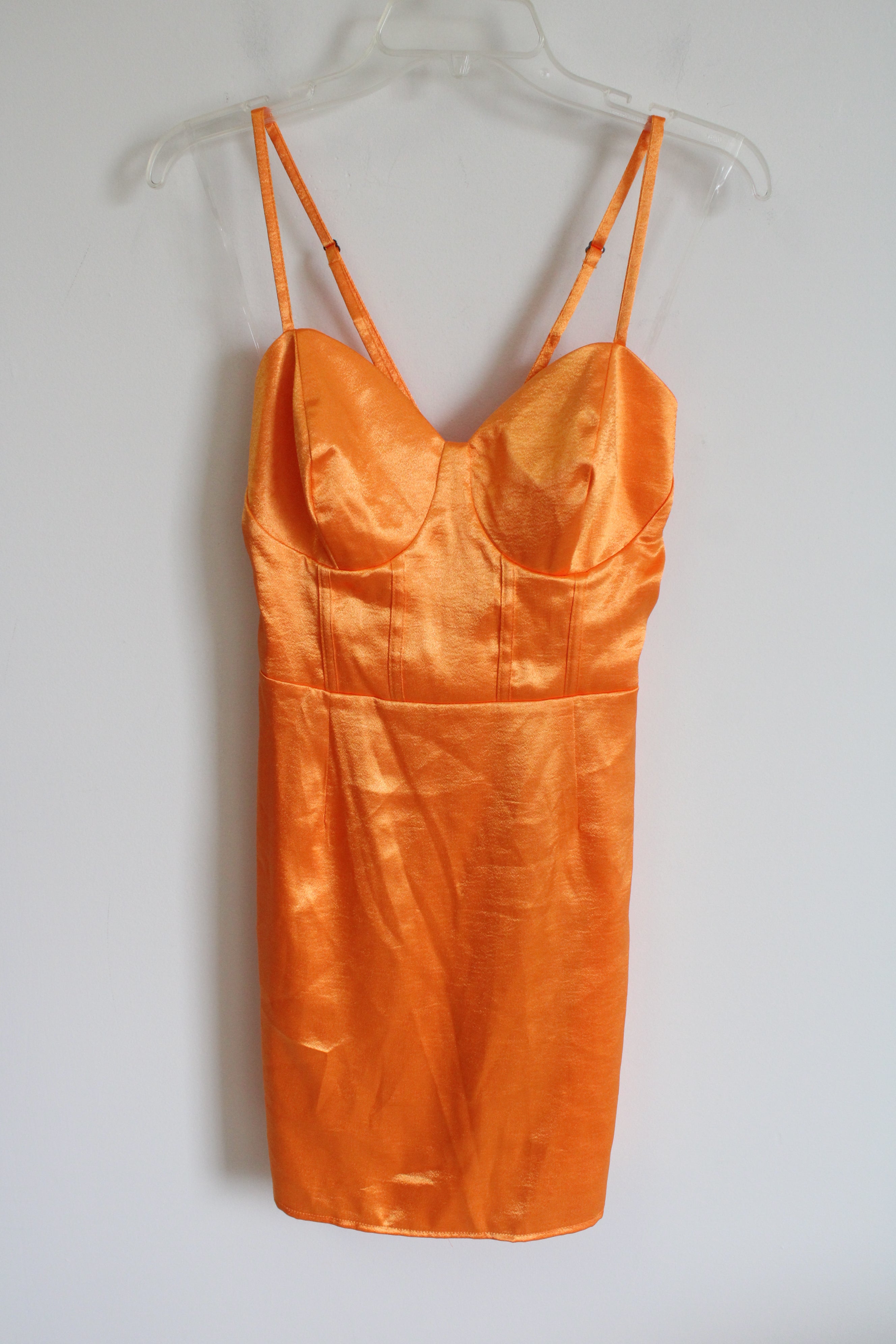 Wild Fable Orange Satin Dress | L