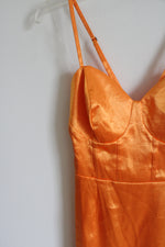 Wild Fable Orange Satin Dress | L