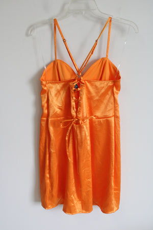 Wild Fable Orange Satin Dress | L