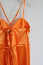 Wild Fable Orange Satin Dress | L