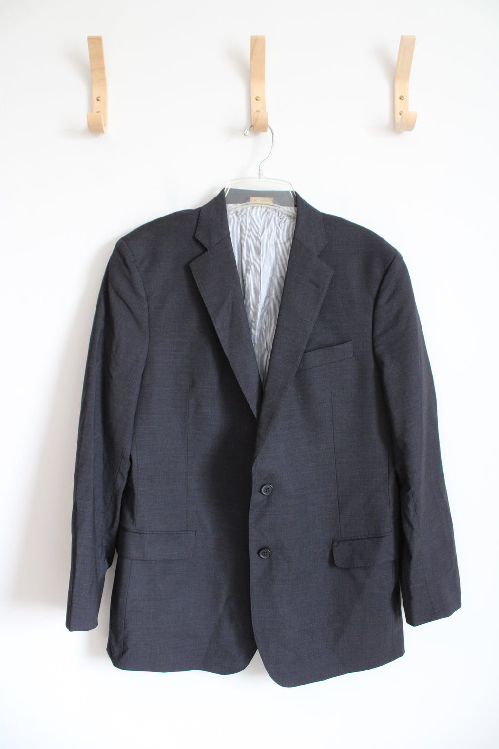 Brooks Brothers Fitzgerald Fit Wool Blend Charcoal Gray Blazer | 42R