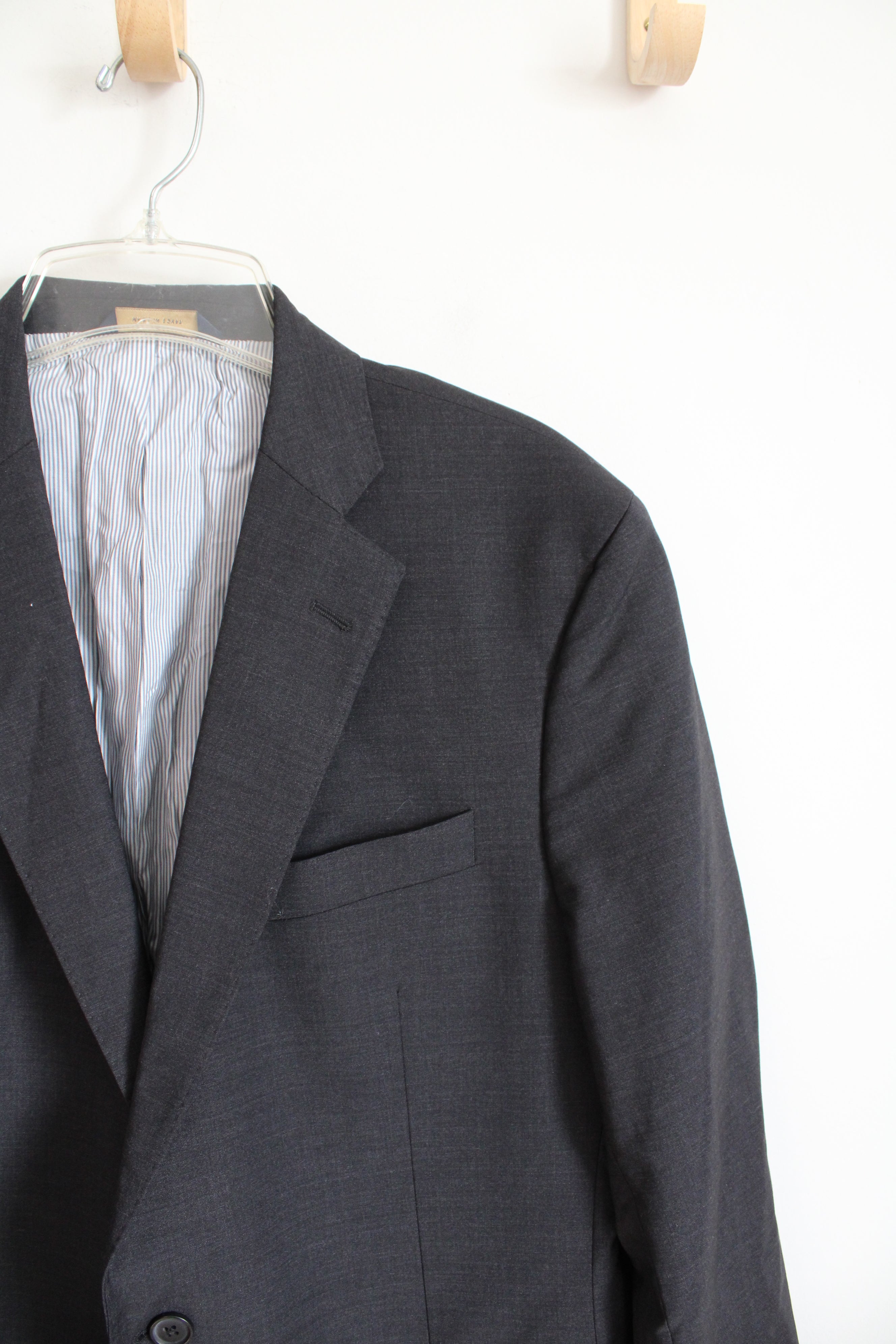 Brooks Brothers Fitzgerald Fit Wool Blend Charcoal Gray Blazer | 42R