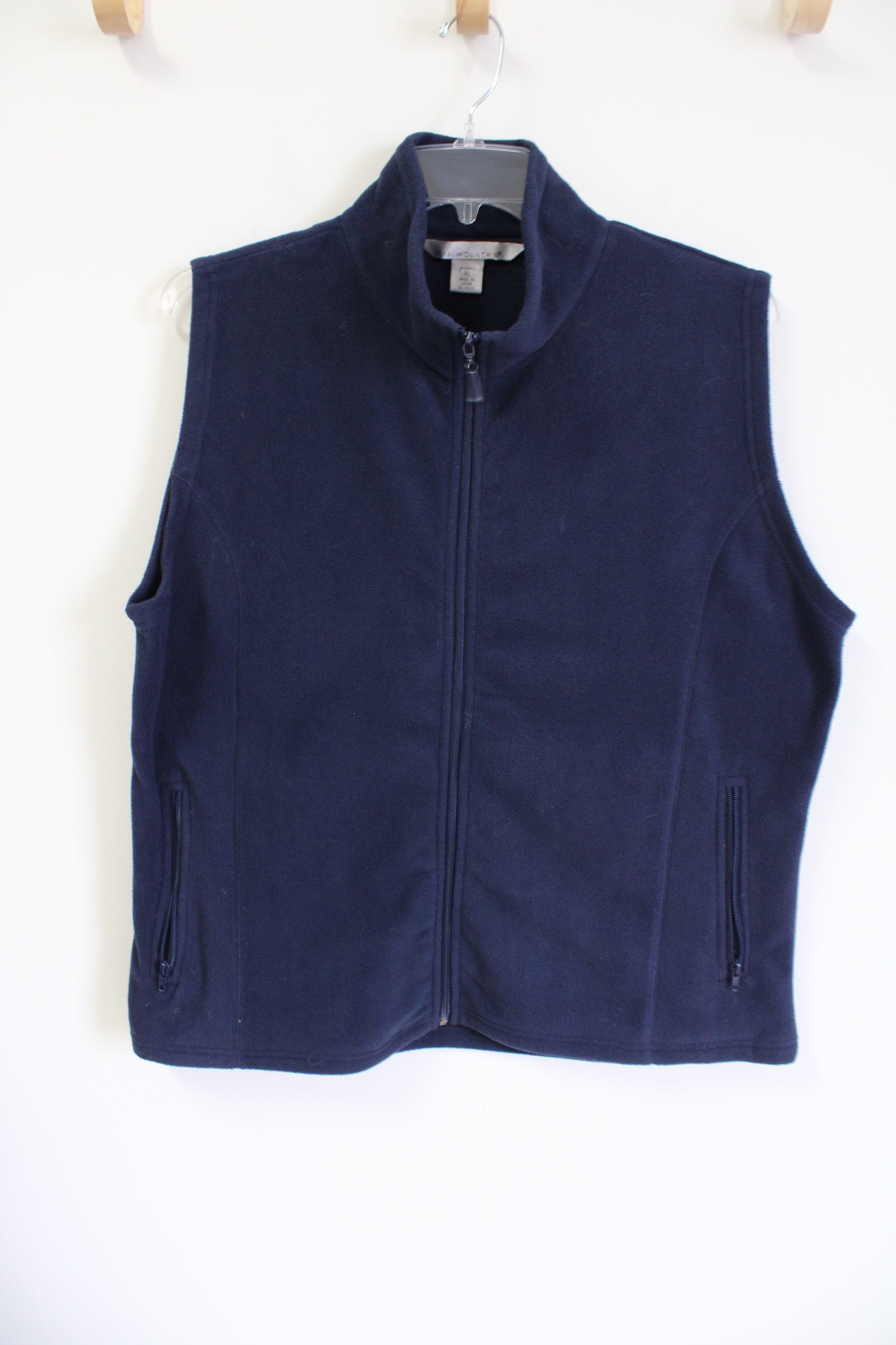 Tri-Mountain Navy Blue Fleece Zip Up Vest | XL