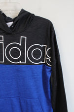 Adidas Charcoal & Blue Fleece Lined Hoodie | Youth XL