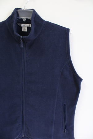 Tri-Mountain Navy Blue Fleece Zip Up Vest | XL