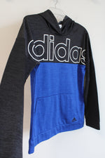 Adidas Charcoal & Blue Fleece Lined Hoodie | Youth XL