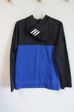 Adidas Charcoal & Blue Fleece Lined Hoodie | Youth XL