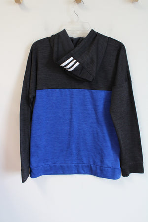Adidas Charcoal & Blue Fleece Lined Hoodie | Youth XL