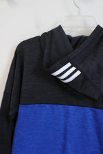 Adidas Charcoal & Blue Fleece Lined Hoodie | Youth XL