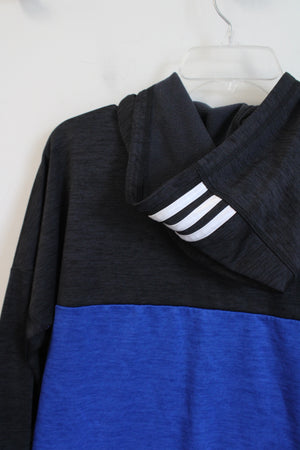 Adidas Charcoal & Blue Fleece Lined Hoodie | Youth XL