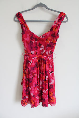 Express Pink & Orange Floral Dress | 0