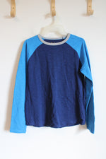 Boden Two-Toned Blue Long Sleeved Cotton Shirt | Youth 13/14