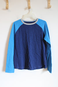 Boden Two-Toned Blue Long Sleeved Cotton Shirt | Youth 13/14