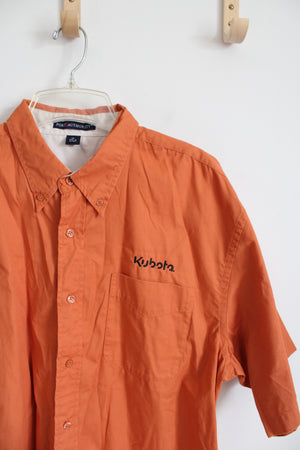 Port Authority Kubota Orange Short Sleeved Button Down Shirt | XL