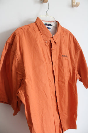 Port Authority Kubota Orange Short Sleeved Button Down Shirt | XL