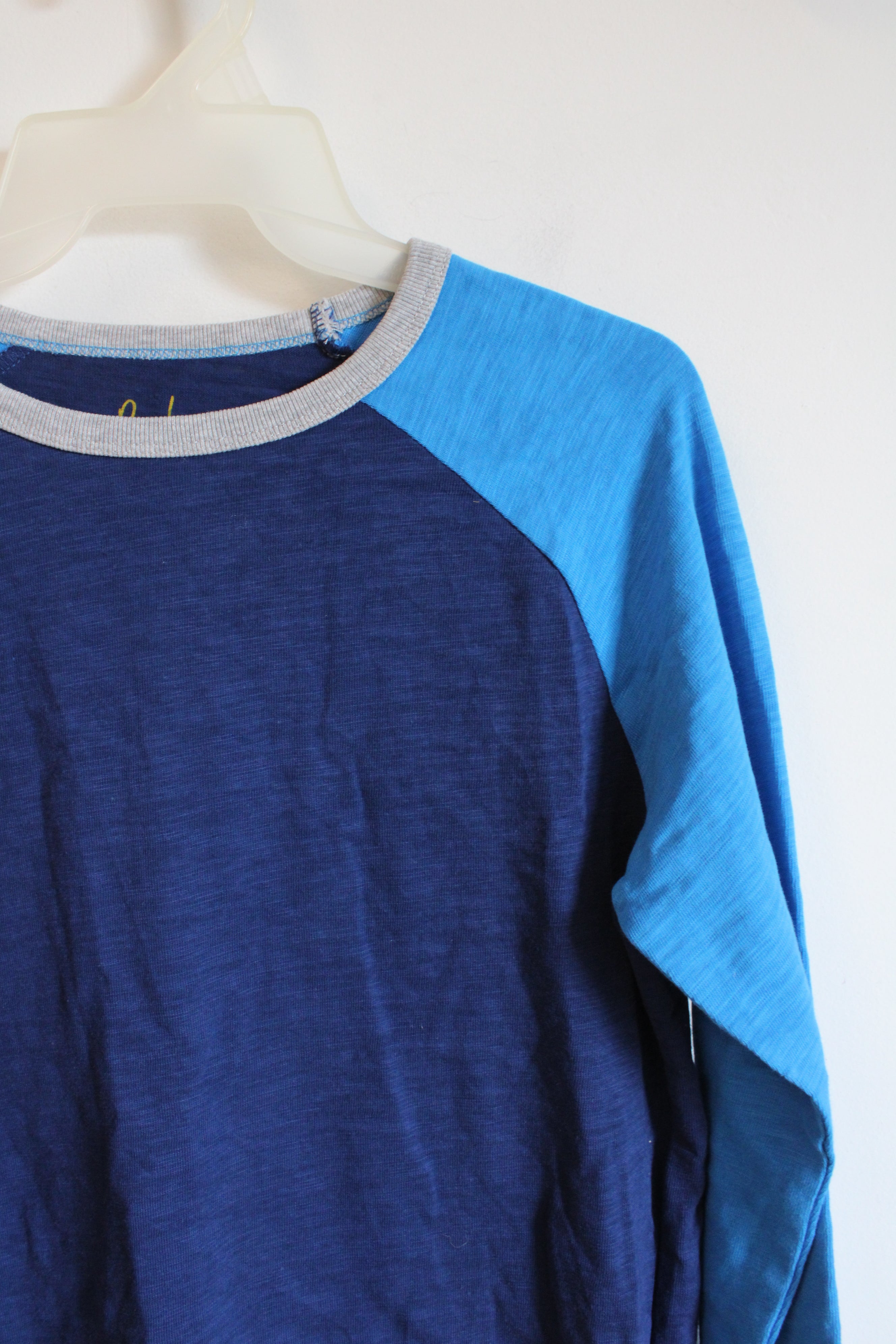 Boden Two-Toned Blue Long Sleeved Cotton Shirt | Youth 13/14