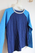 Boden Two-Toned Blue Long Sleeved Cotton Shirt | Youth 13/14