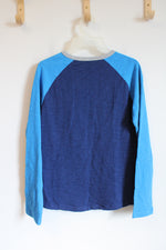 Boden Two-Toned Blue Long Sleeved Cotton Shirt | Youth 13/14