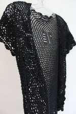 NEW Jones New York Black Crocheted Cardigan | L