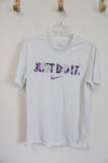 Nike White Purple Pink & Gray Logo Top | S