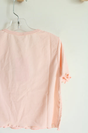 NEW PatPat Light Pink Ribbed Cropped Butterfly Shirt | Youth 7/8