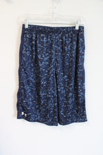 Under Armour Blue & Gray Patterned Athletic Shorts | Youth XL