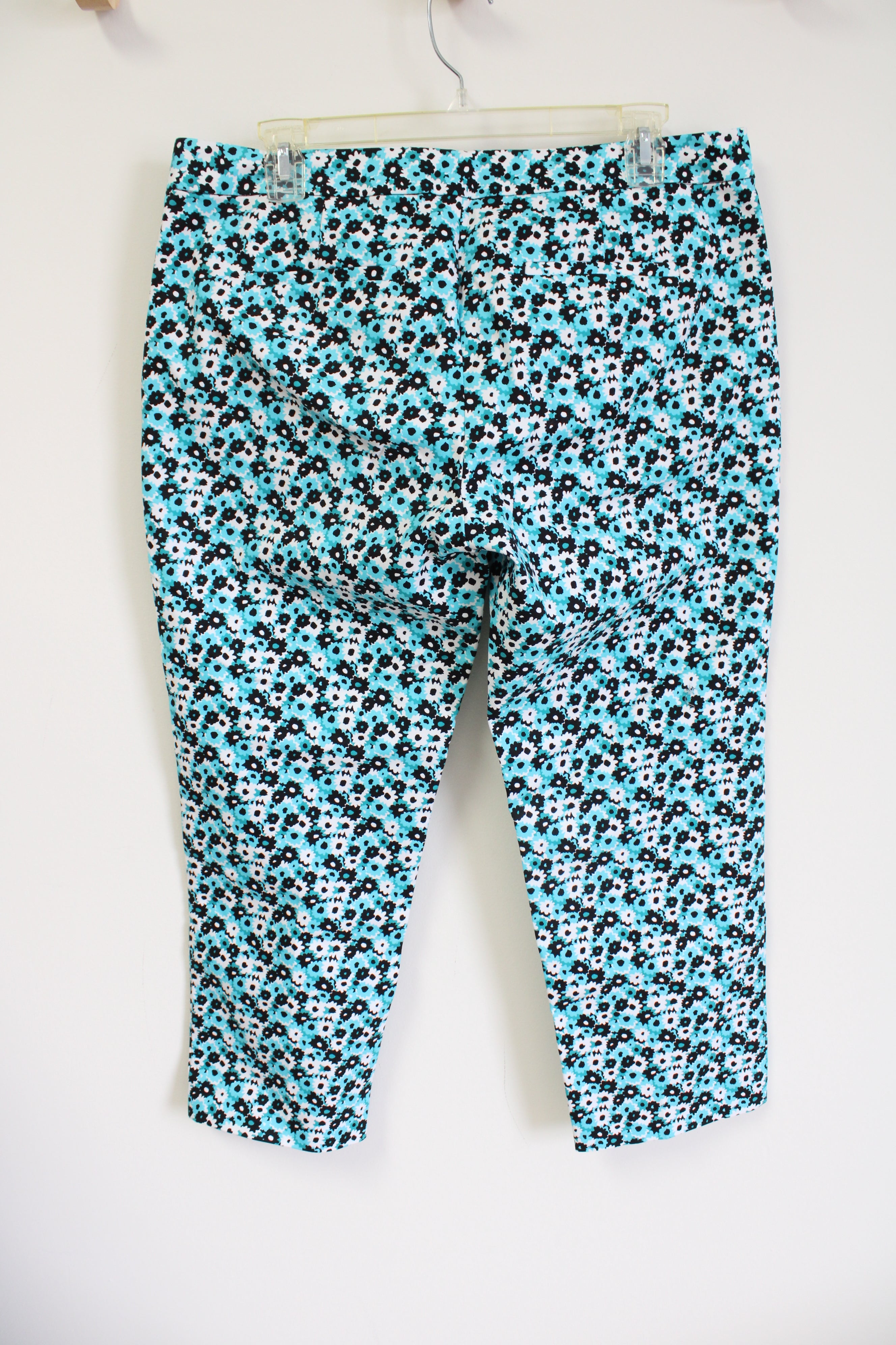 NEW MICHAEL Michael Kors Blue Black Floral Capri | 10 Petite