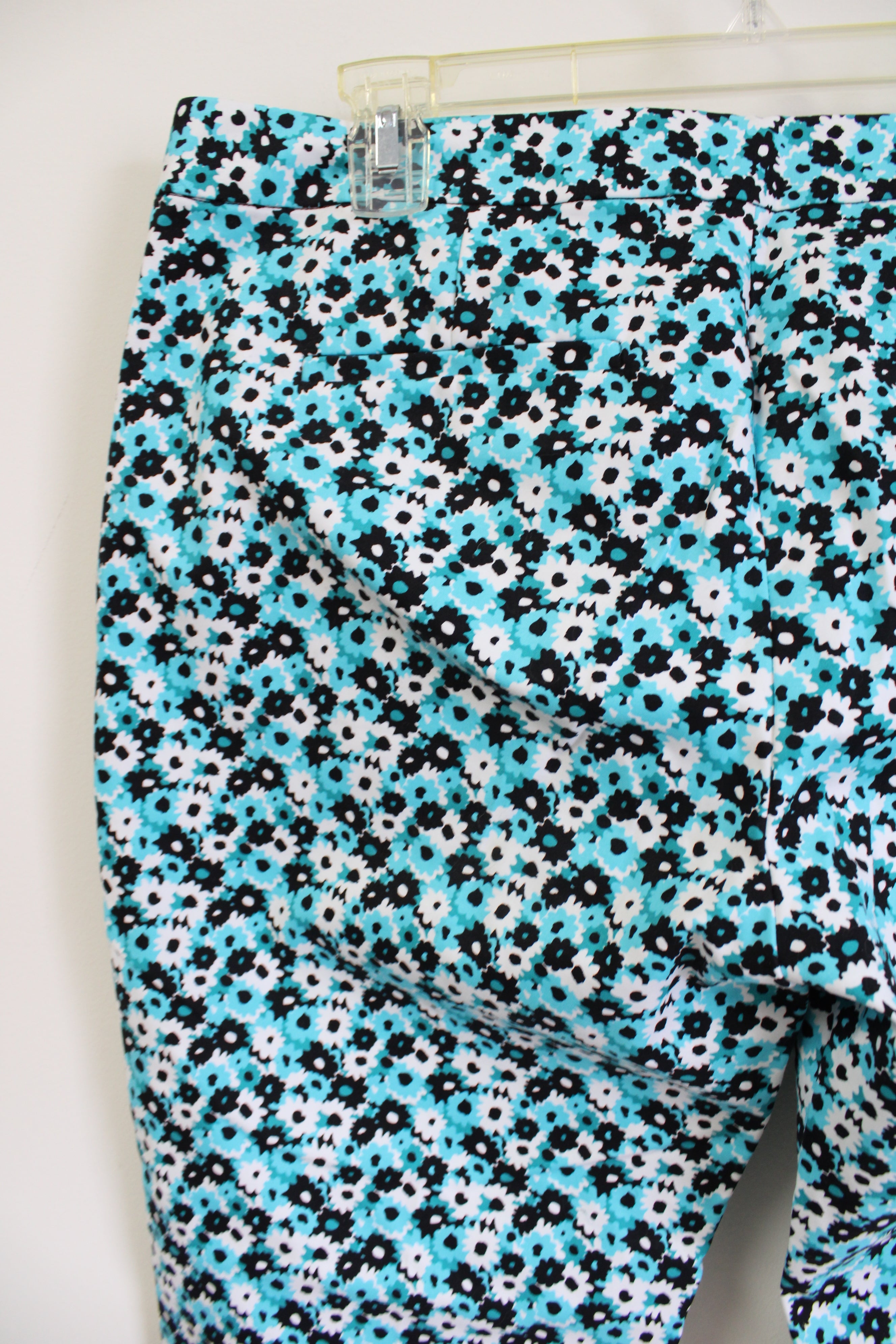 NEW MICHAEL Michael Kors Blue Black Floral Capri | 10 Petite