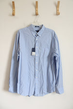 NEW Gant The Broadcloth Regular Blue & White Patterned Button Down Shirt | XL