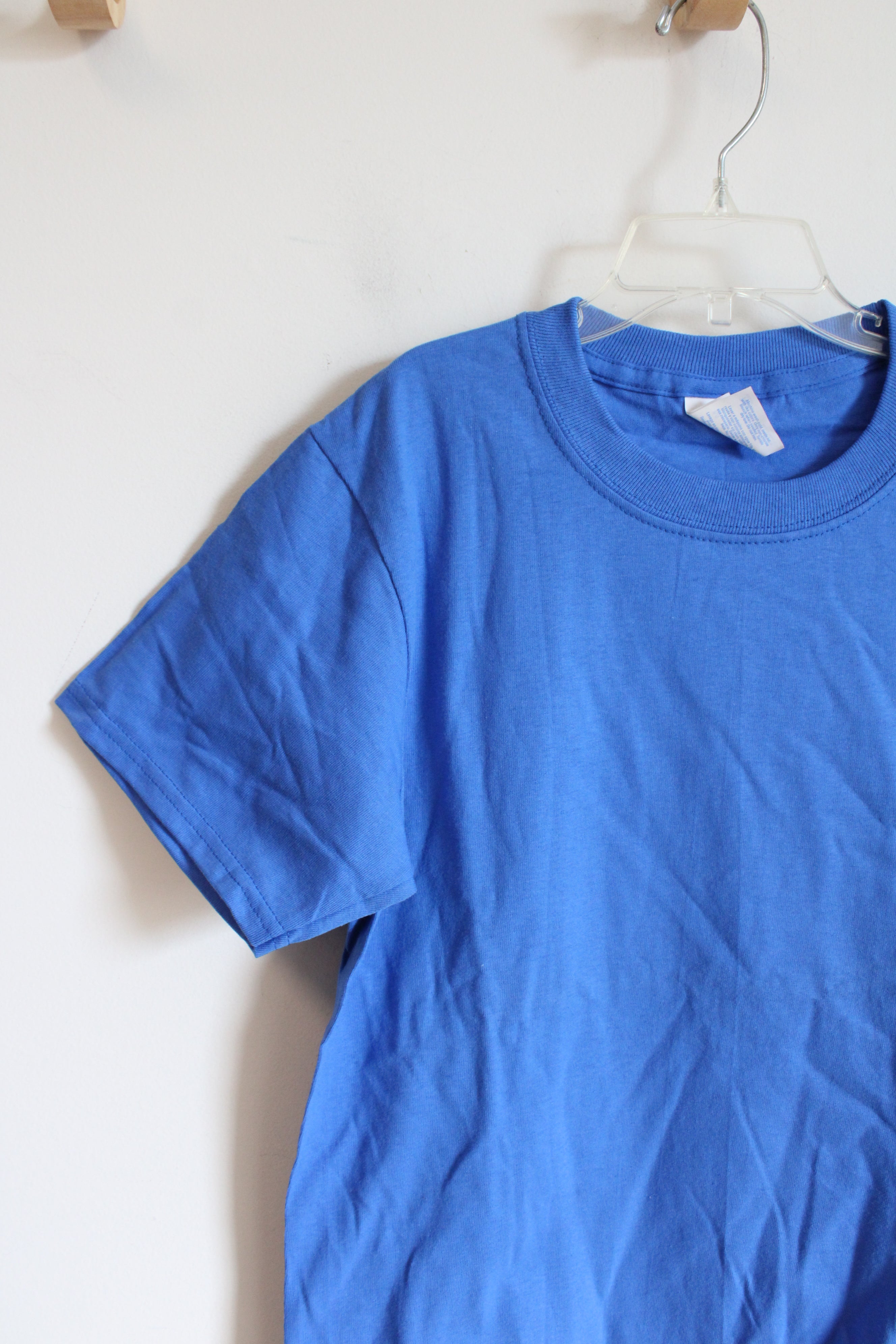 Port And Company Bright Blue Cotton Shirt | Youth M (10/12)