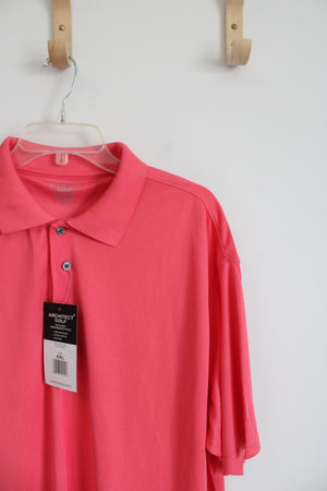 NEW Architect Golf Performance Salmon Pink Polo Shirt | XXL