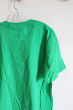 Port And Company Bright Green Cotton Shirt | Youth M (10/12)